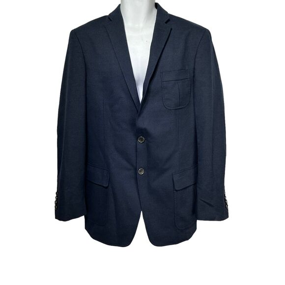 hart schaffner marx blue 2 button wool blazer coat Mens Size M